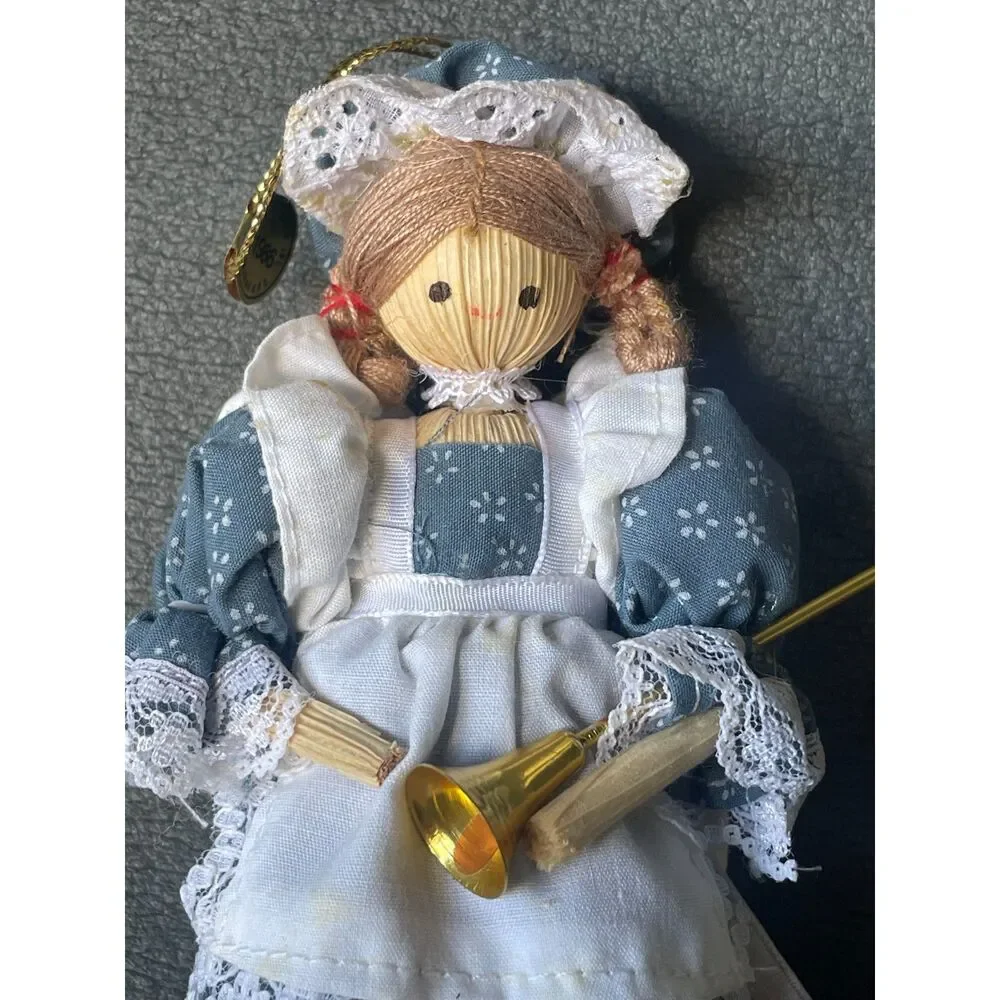 Vintage 1986 Kurt S Adler Straw Dutch Girl Christmas Ornament Folk Art